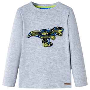 vidaXL Pikkade varrukatega lastes&auml;rk, hallisegu, 128