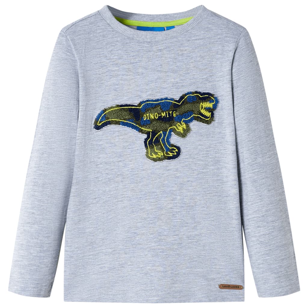 vidaXL Kinder-Langarmshirt Grau Melange 128