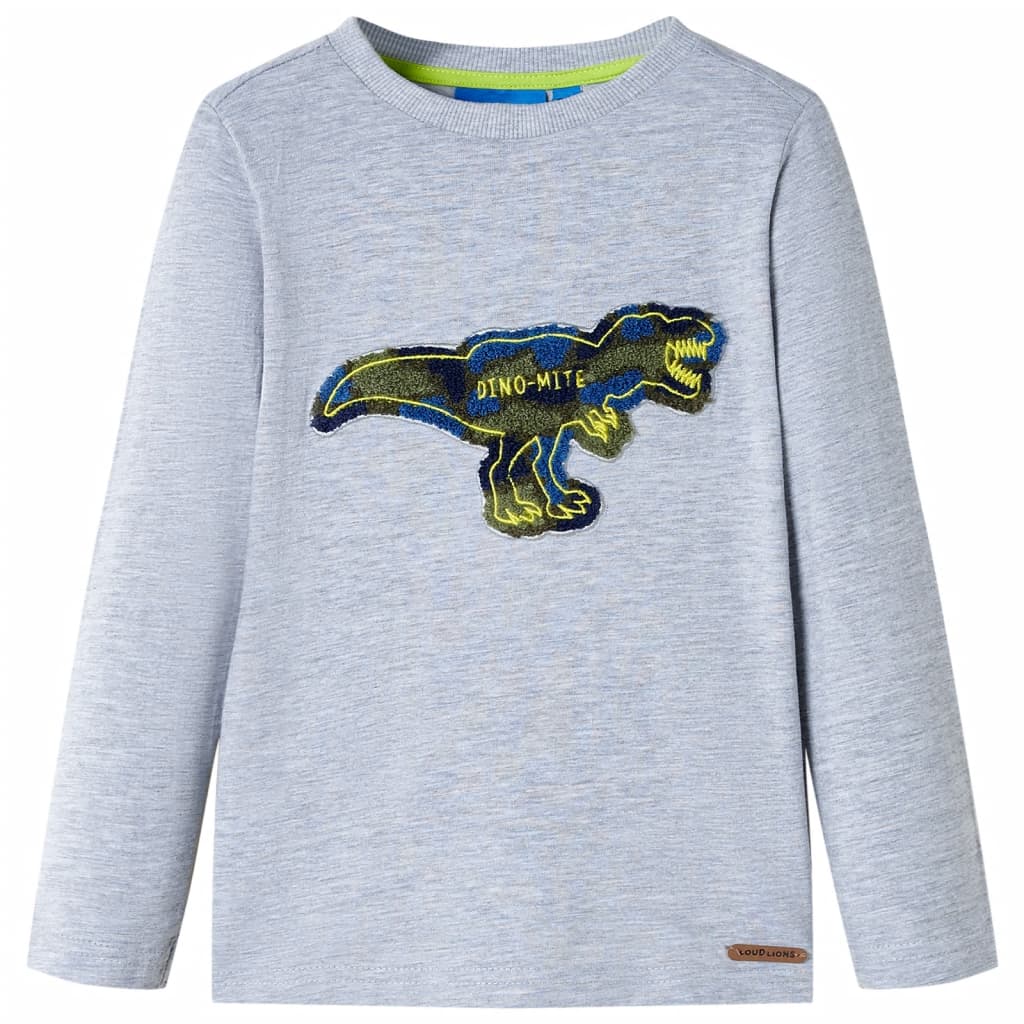 vidaXL Kinder-Langarmshirt Grau Melange 140