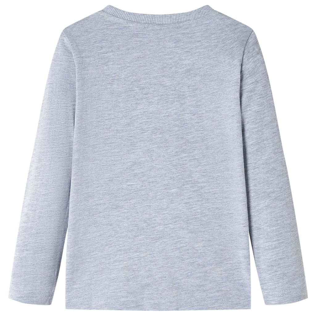 vidaXL Kindershirt met lange mouwen 140 gemêleerd grijs afbeelding