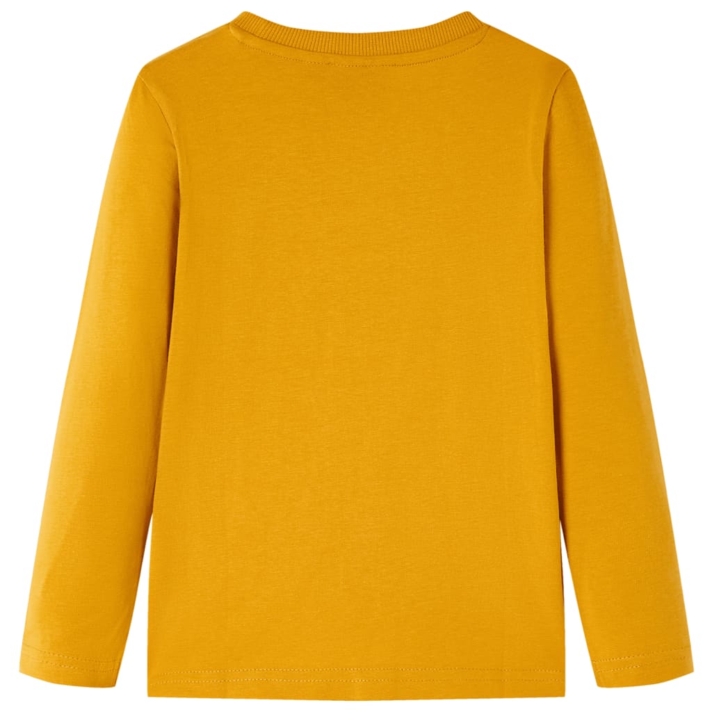 vidaXL Kindershirt met lange mouwen 104 okerkleurig afbeelding