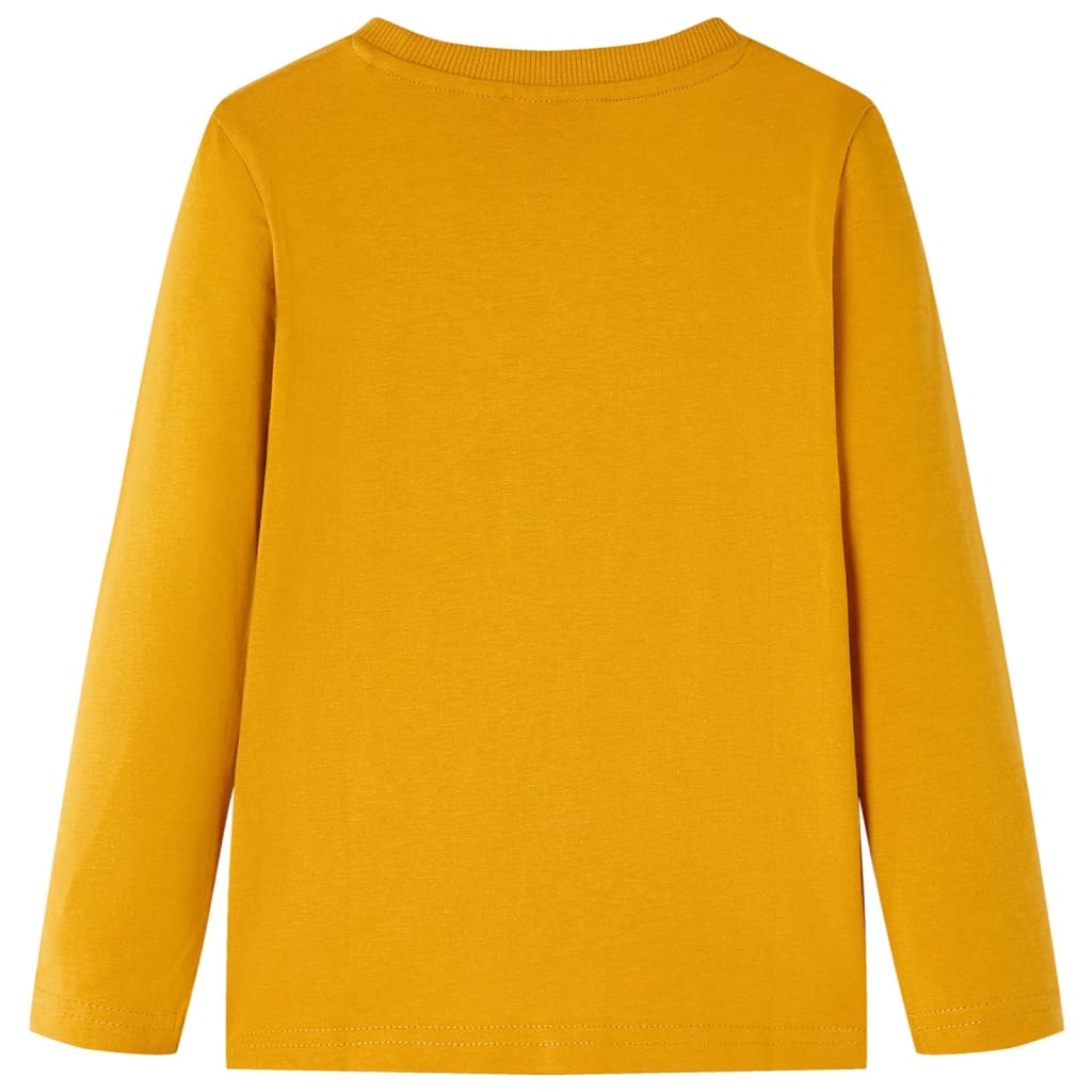 vidaXL Kindershirt met lange mouwen 128 okerkleurig afbeelding