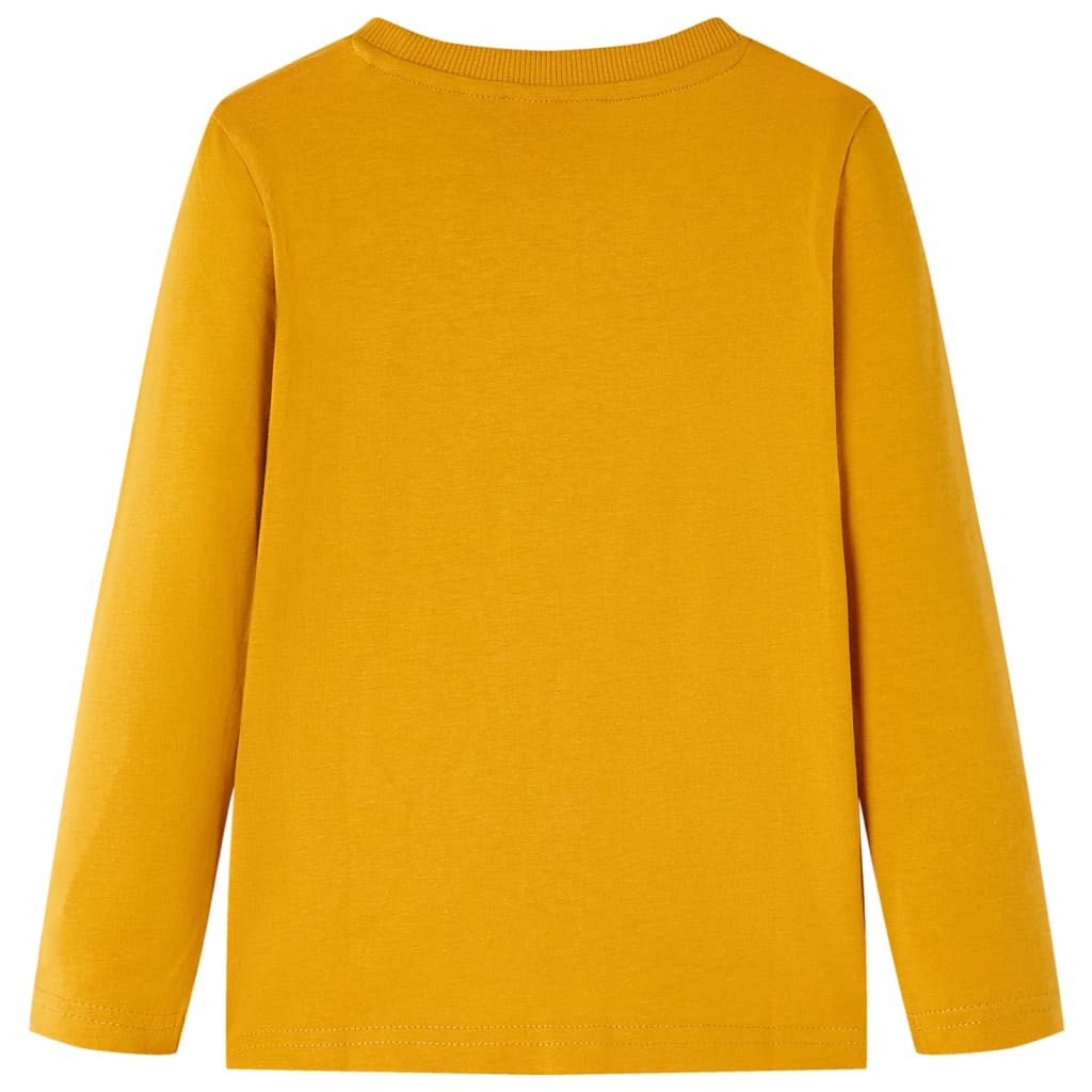 vidaXL Kindershirt met lange mouwen 140 okerkleurig afbeelding