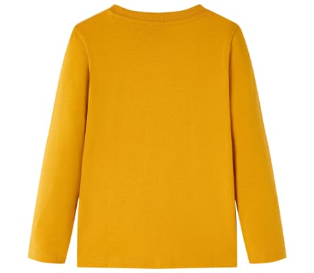Tricou pentru copii cu m&acirc;neci lungi, ocru, 140