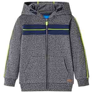 Otroški pulover s kapuco in zadrgo siva melanž 104