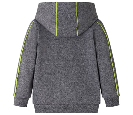 Kinder-Kapuzenpullover mit Rei&szlig;verschluss Grau Melange 116
