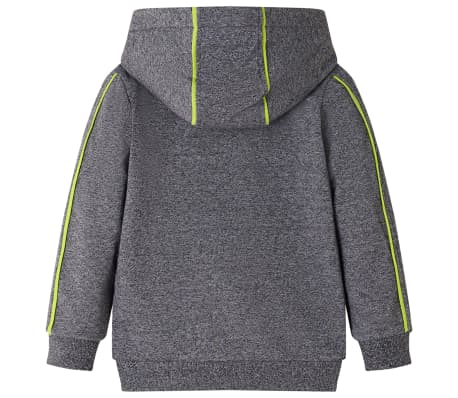 Hanorac pentru copii cu glugă și fermoar, gri melanj, 140
