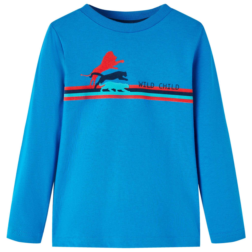 Bilde av Vidaxl T-skjorte For Barn Med Lange Ermer Koboltblå 92