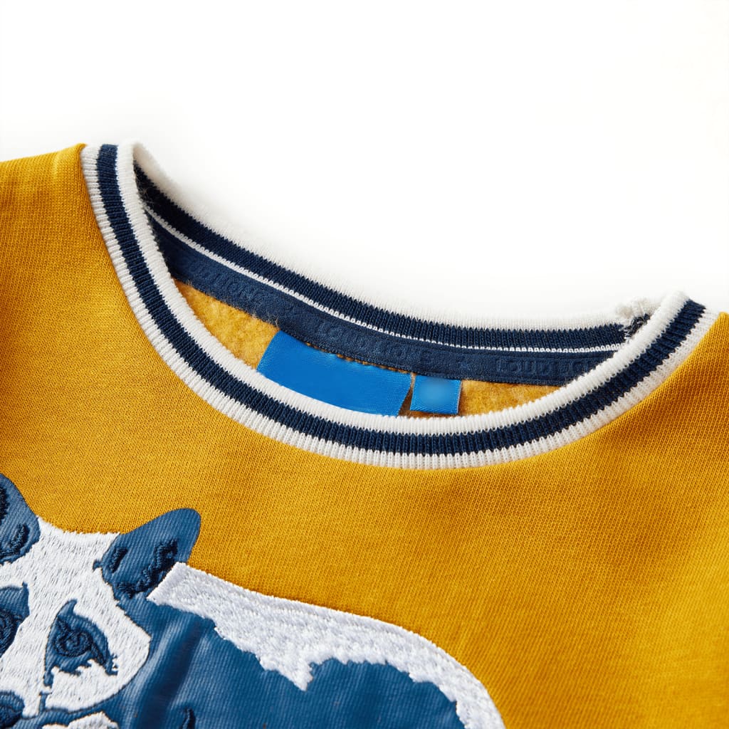 Bluza dziecięca z liskiem, kolor ochry, 128