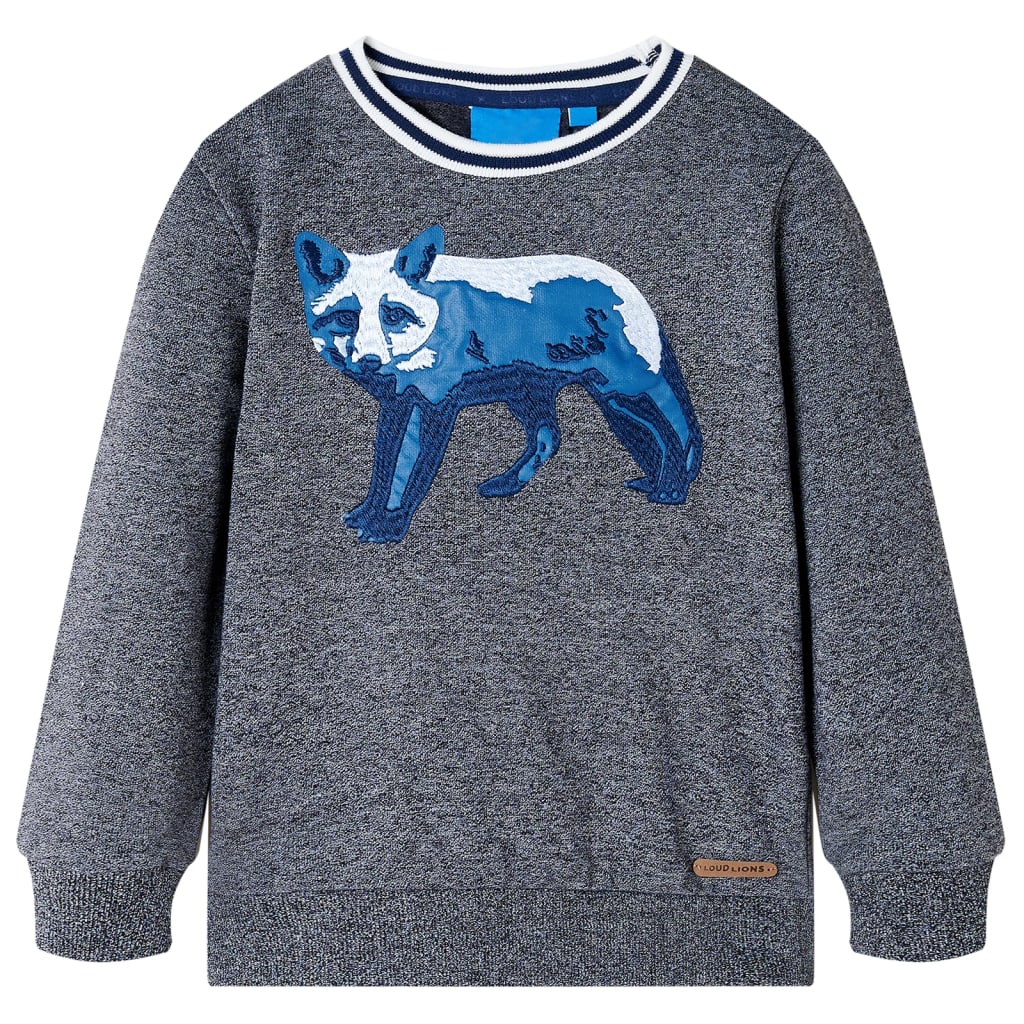 Kinder-Sweatshirt Marineblau Melange 140