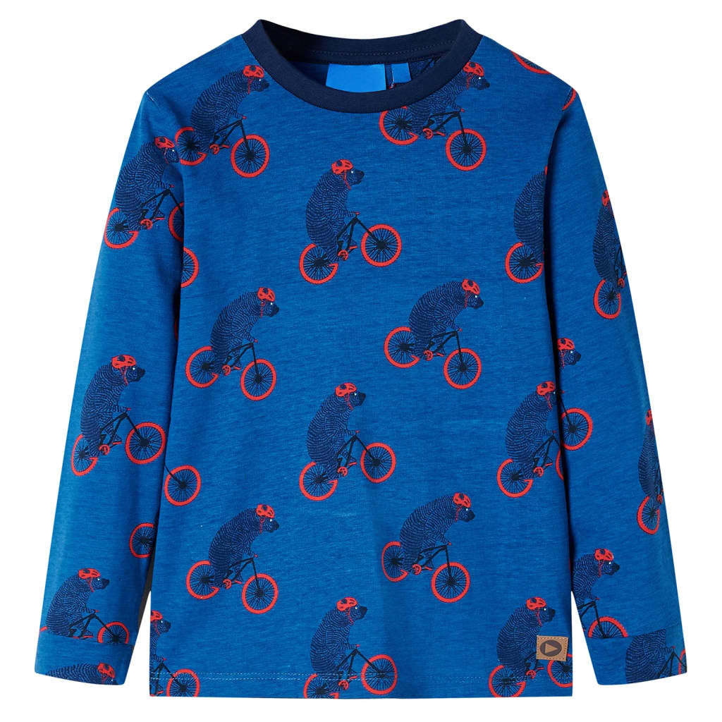 vidaXL Kinderpyjama met lange mouwen 116 petroleumkleurig afbeelding