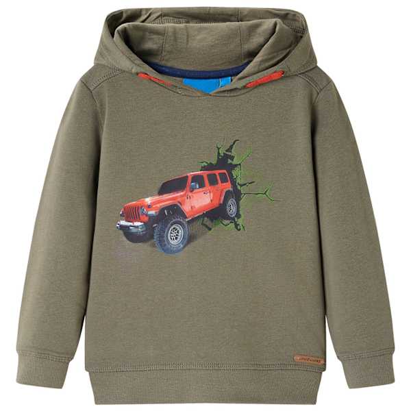 vidaXL Laste kapuutsiga dressipluus, khaki, 104