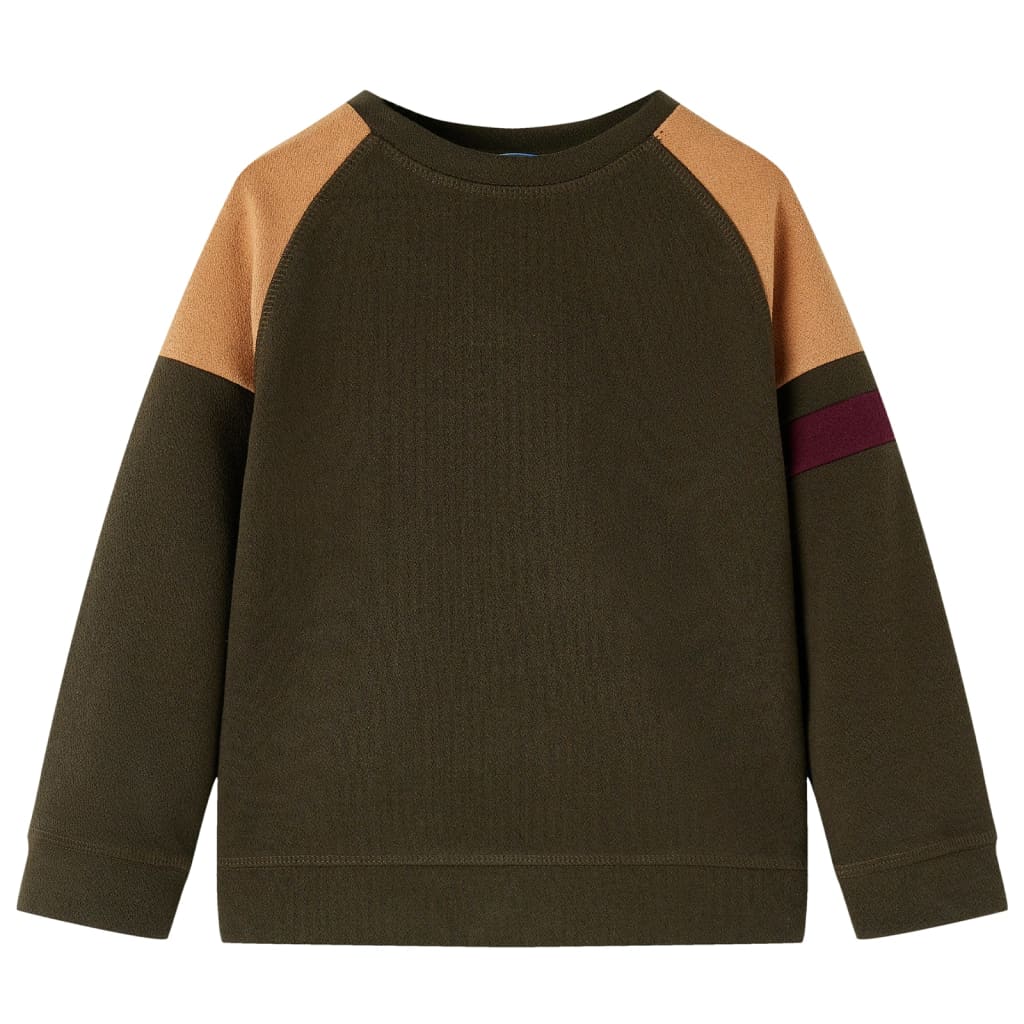 Kinder-Sweatshirt Dunkles Khaki und Kamelbraun 128