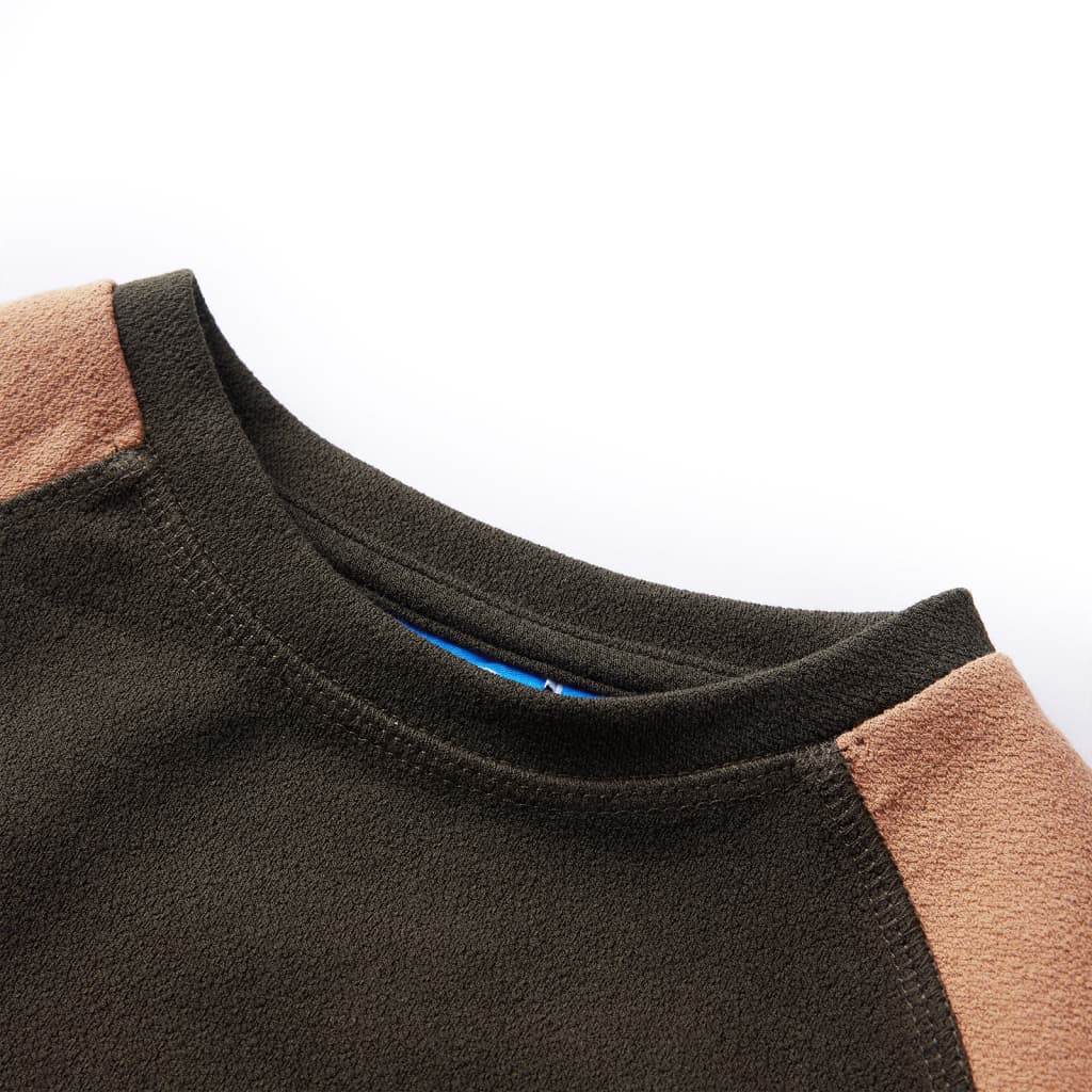 Thumbnail - vidaXL Kinder-Sweatshirt Dunkles Khaki und Kamelbraun 128