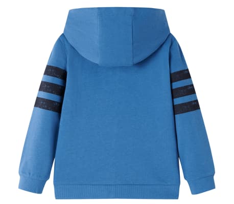 Детски суитшърт с качулка, син, 92