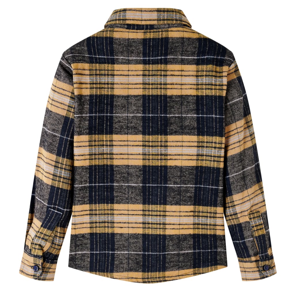 vidaXL Kindershirt geruit 104 geel en zwart afbeelding