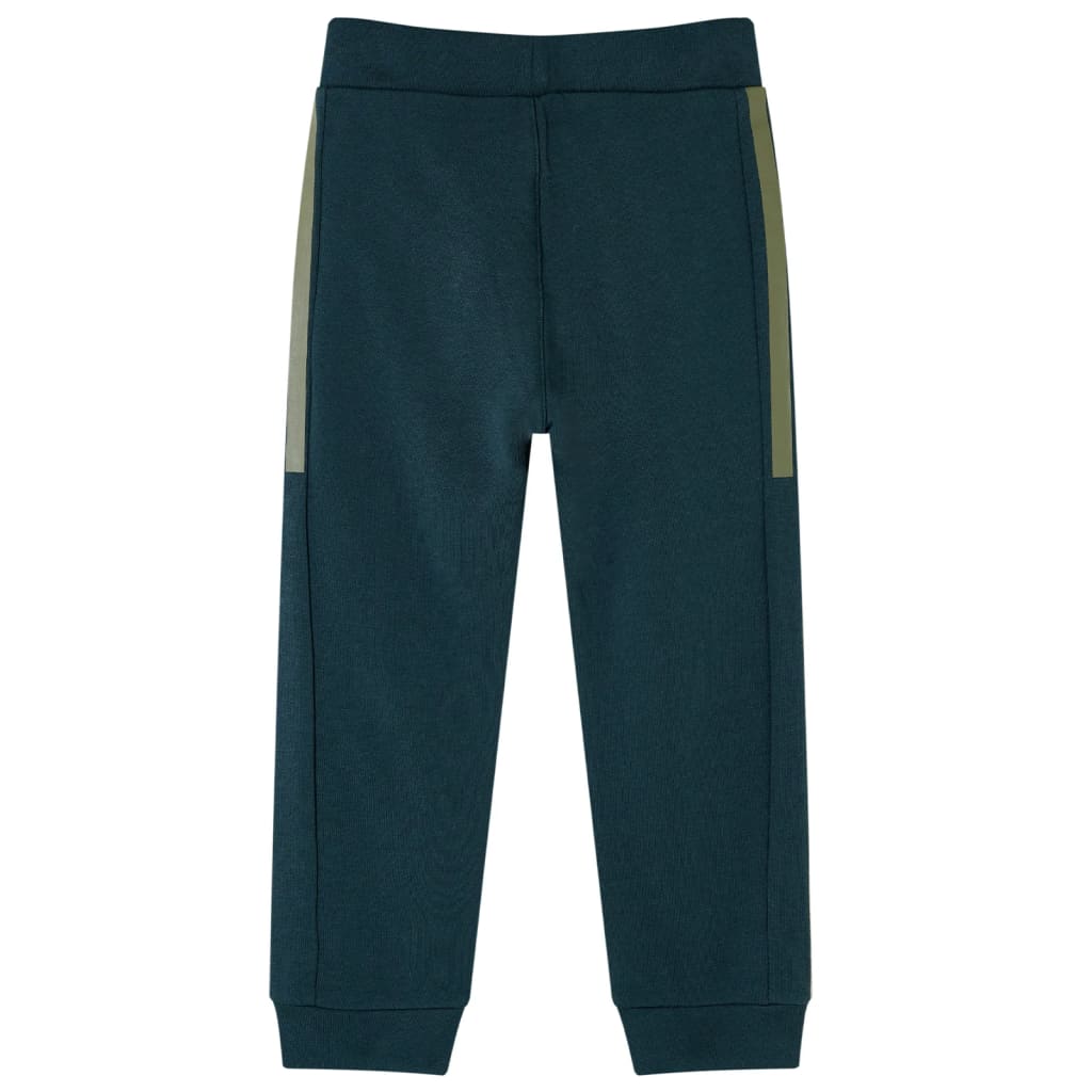 vidaXL Kinderjoggingbroek met trekkoord 128 mosgroen afbeelding