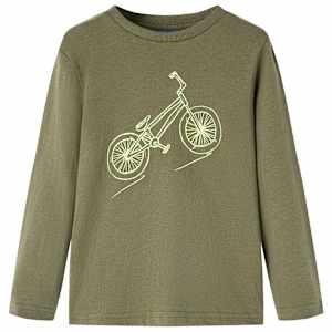 Otroška majica z dolgimi rokavi kaki 104