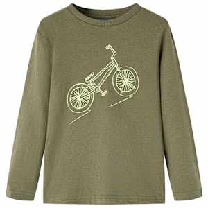 Otroška majica z dolgimi rokavi kaki 116