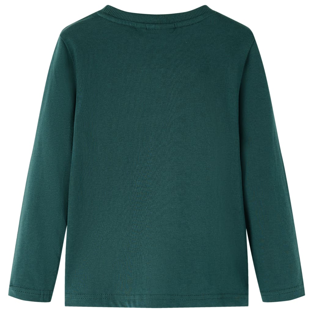vidaXL Kindershirt met lange mouwen 104 donkergroen afbeelding