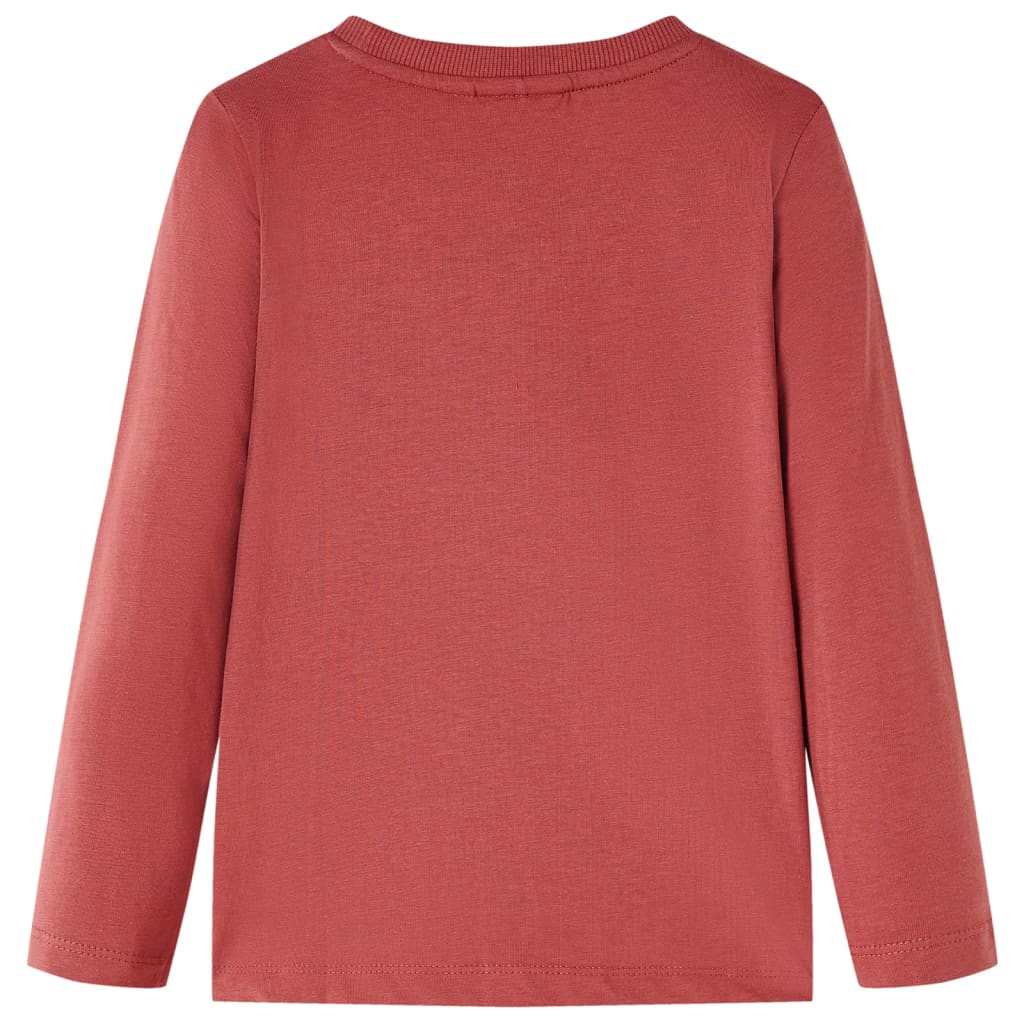vidaXL Kindershirt met lange mouwen 104 roodbruin afbeelding
