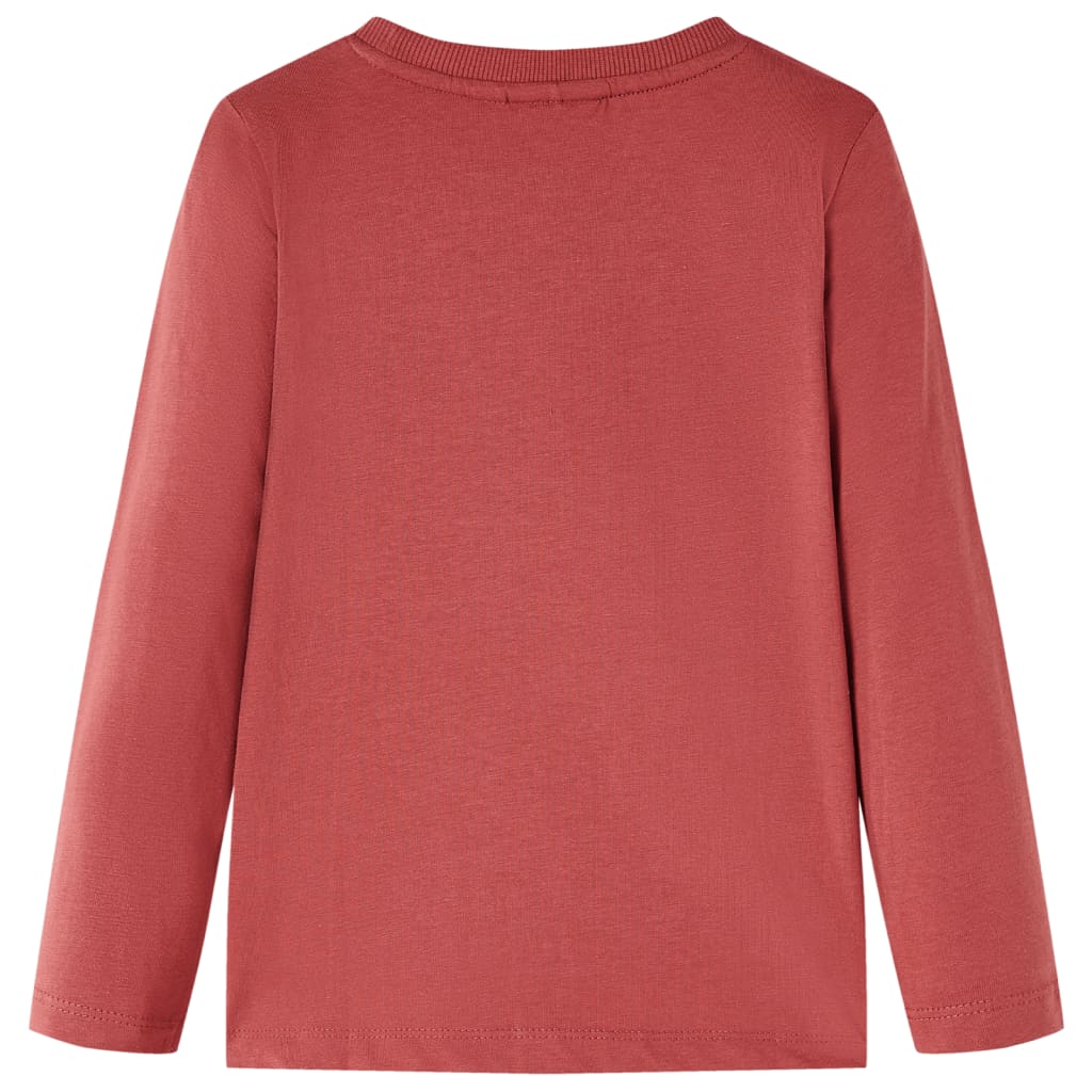 vidaXL Kindershirt met lange mouwen 140 roodbruin afbeelding