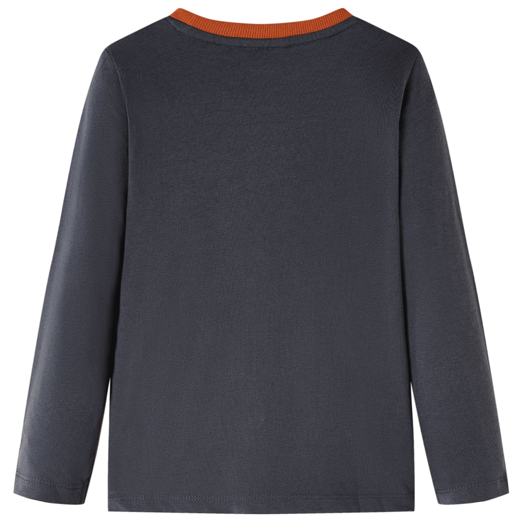 vidaXL Kindershirt met lange mouwen 92 antracietkleurig afbeelding