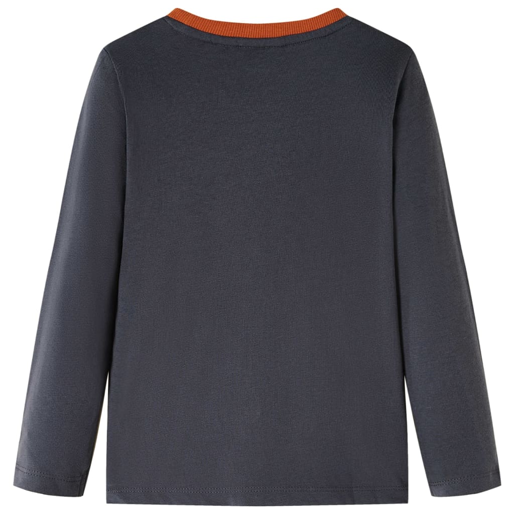 vidaXL Kindershirt met lange mouwen 104 antracietkleurig afbeelding