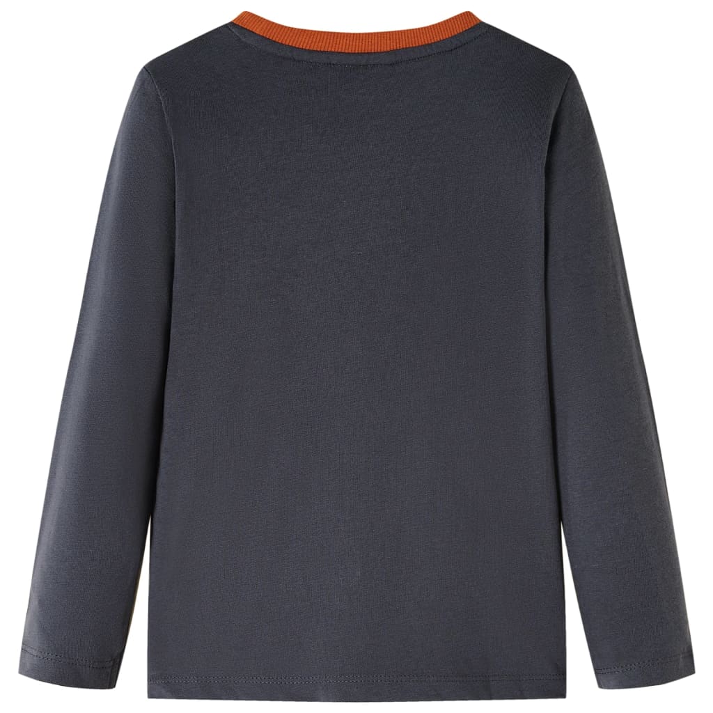 vidaXL Kindershirt met lange mouwen 128 antracietkleurig afbeelding