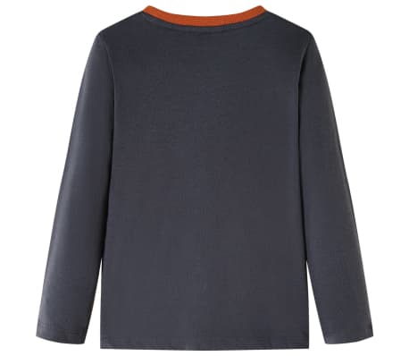 Tricou pentru copii cu m&acirc;neci lungi, antracit, 140