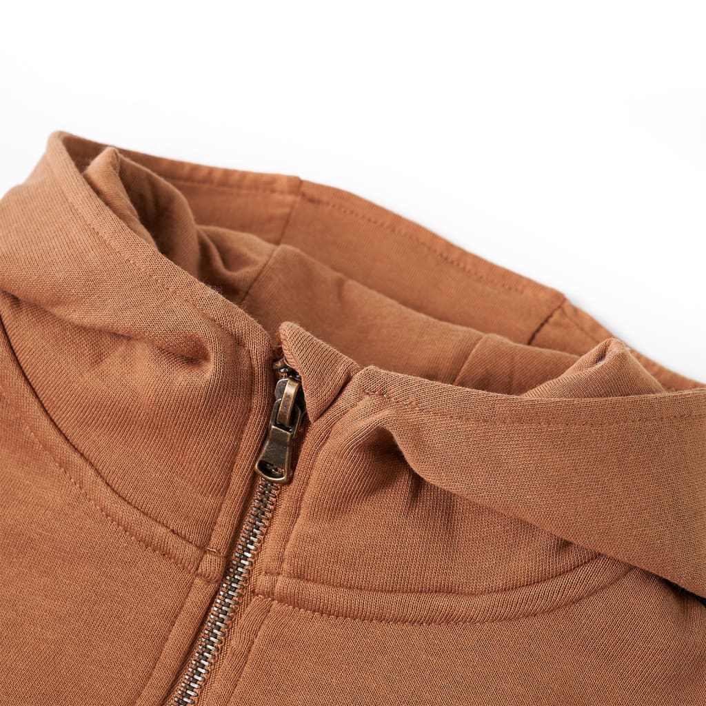 Thumbnail - vidaXL Kinder-Kapuzenpullover mit Halbem Reißverschluss Anthrazit Cognac 116