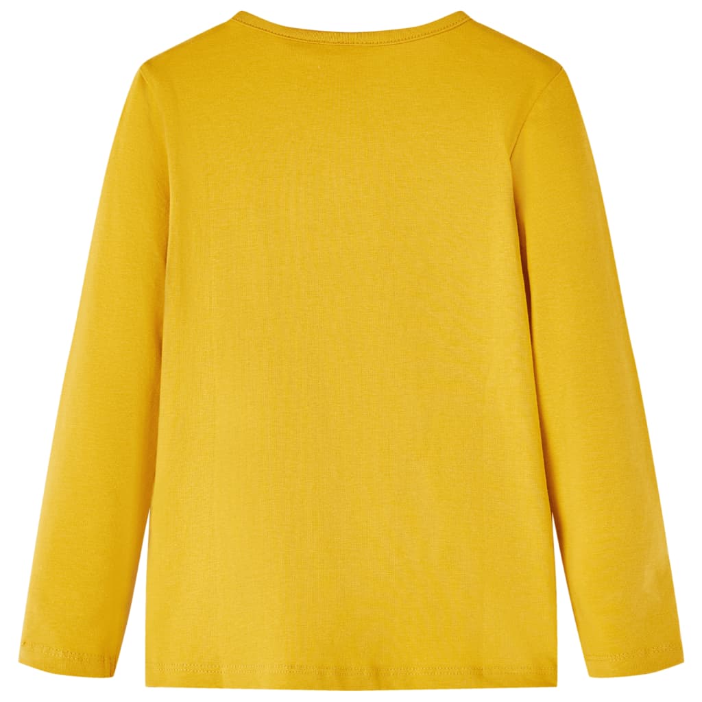 vidaXL Kindershirt met lange mouwen 116 donker okerkleurig afbeelding