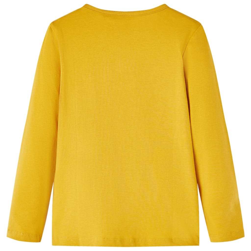 vidaXL Kindershirt met lange mouwen 140 donker okerkleurig afbeelding
