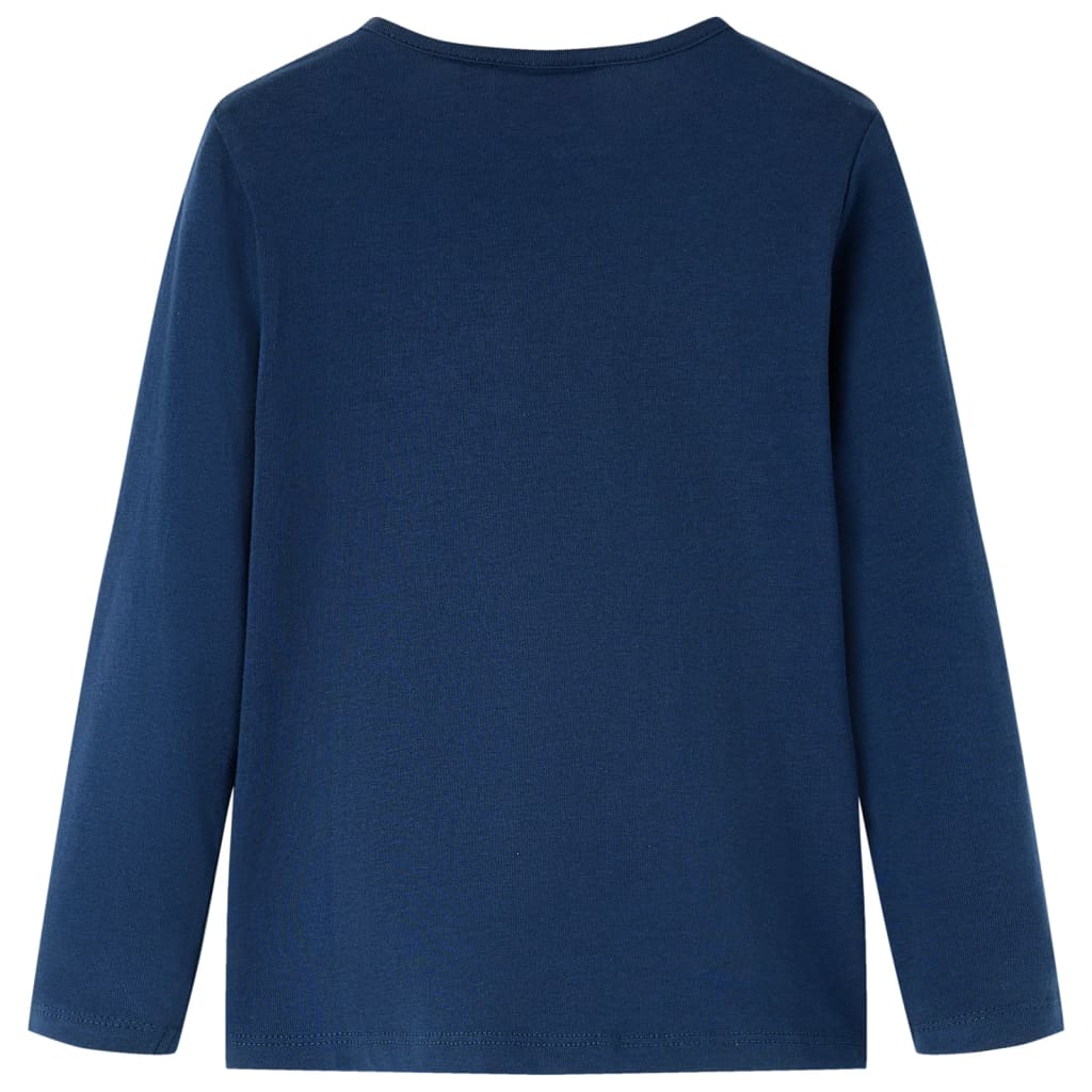 vidaXL Kindershirt met lange mouwen 92 marineblauw afbeelding