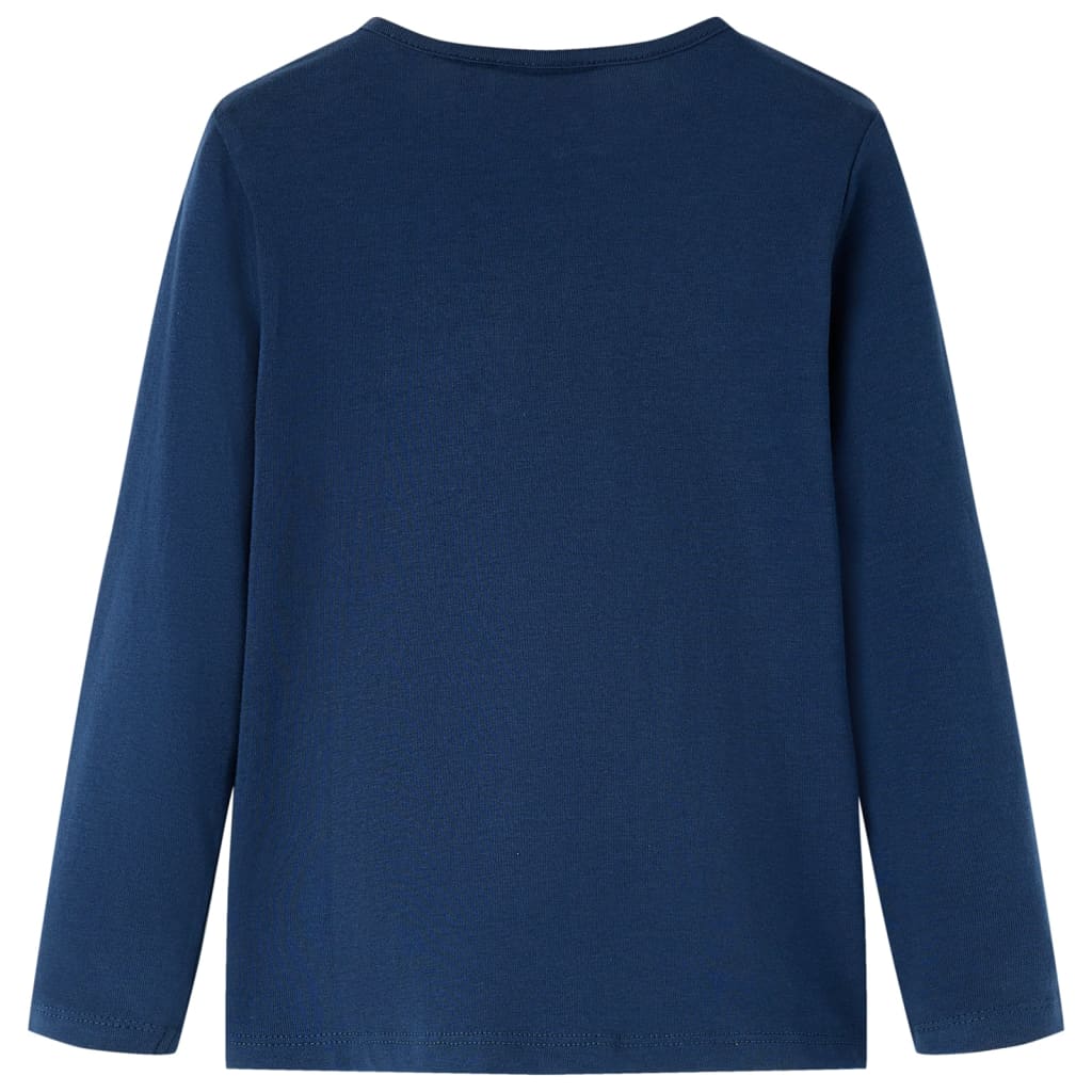 vidaXL Kindershirt met lange mouwen 128 marineblauw afbeelding