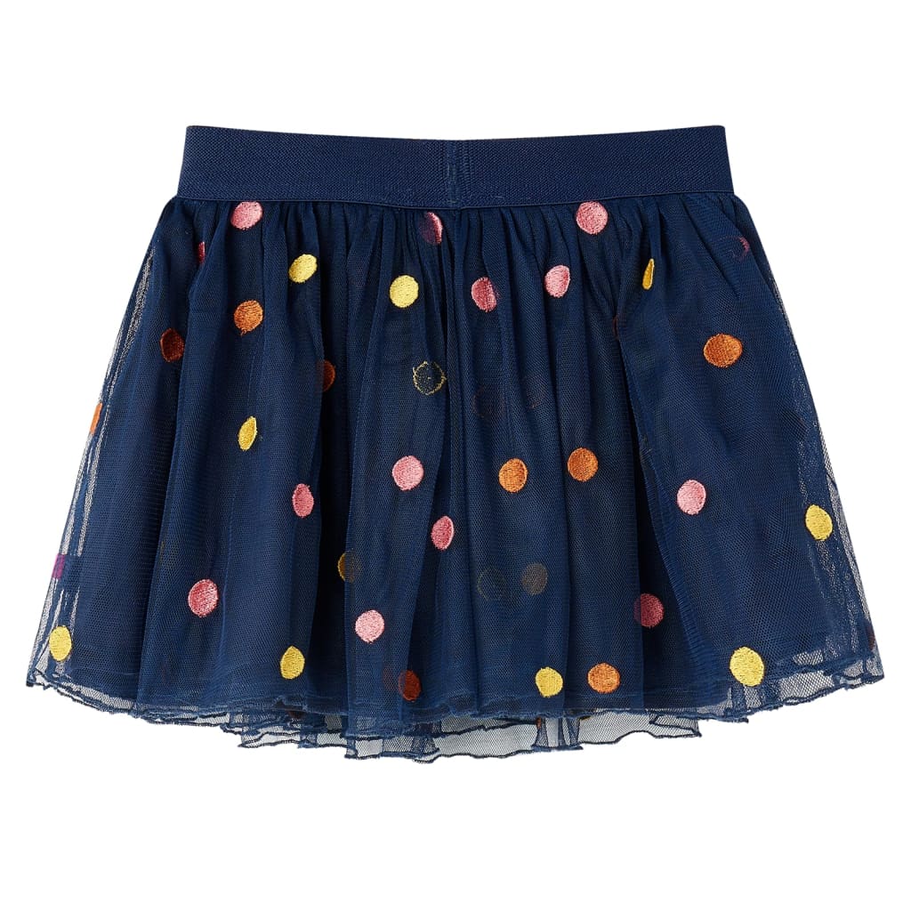 vidaXL Kinderrokje met tule en stippen 92 marineblauw afbeelding