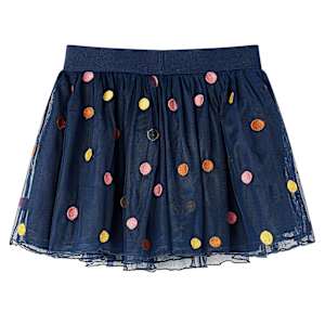 Kinderrokje met tule en stippen 116 marineblauw