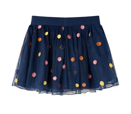 Gonna da Bambina in Tulle a Pois Blu Marino 140