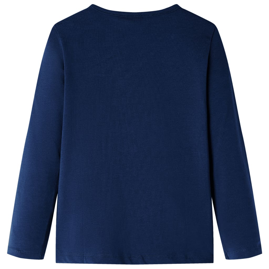 vidaXL Kindershirt met lange mouwen 104 marineblauw afbeelding