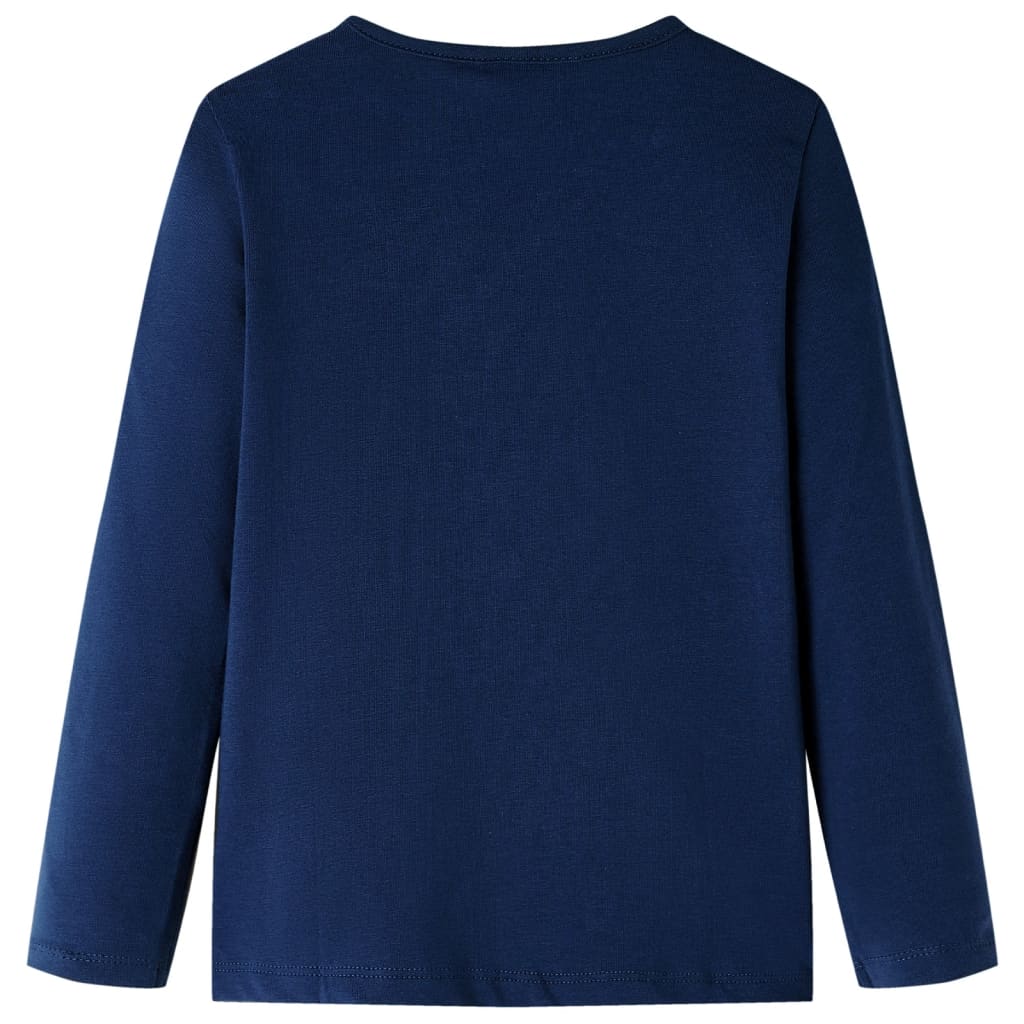 vidaXL Kindershirt met lange mouwen 128 marineblauw afbeelding