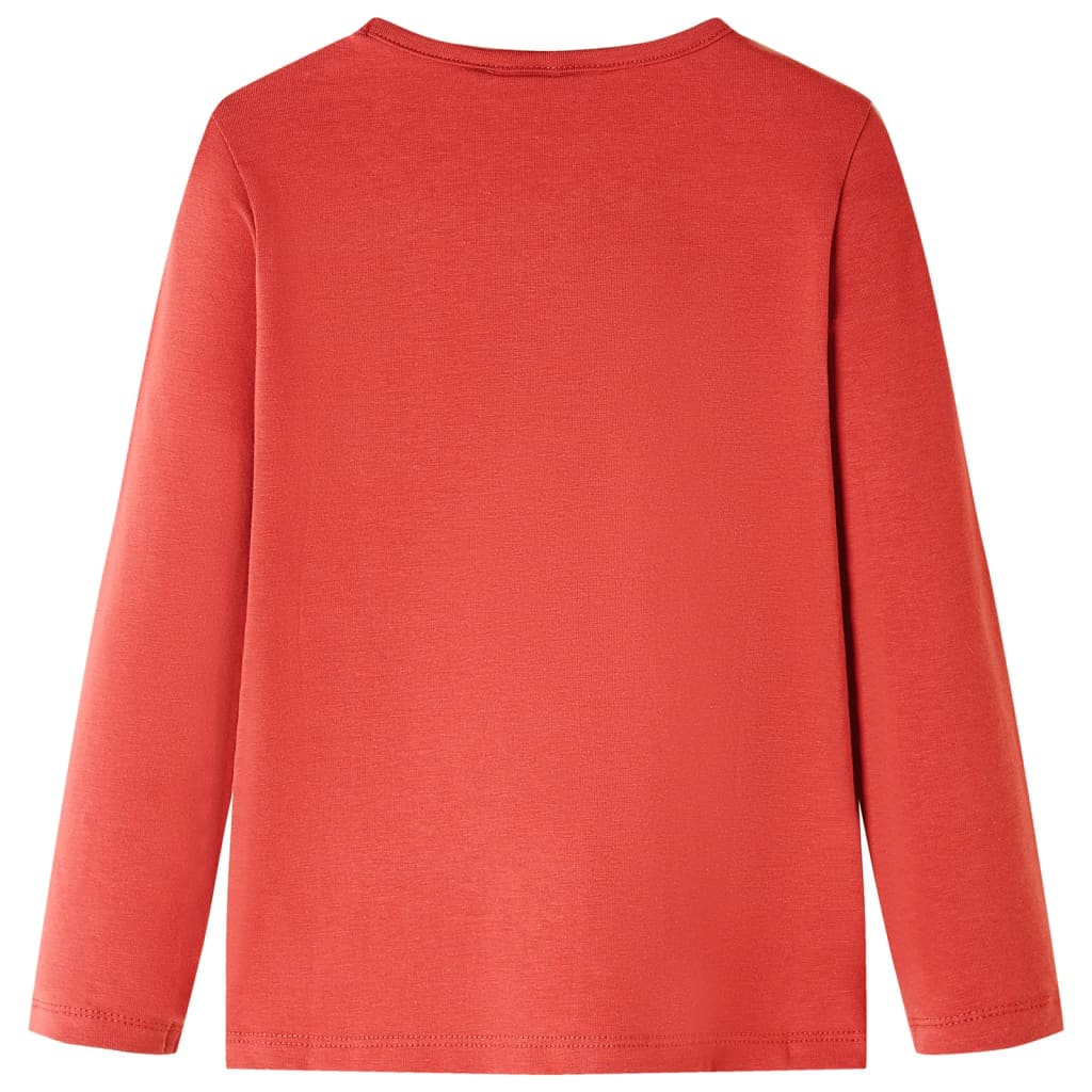 vidaXL Kindershirt met lange mouwen 116 roodbruin afbeelding