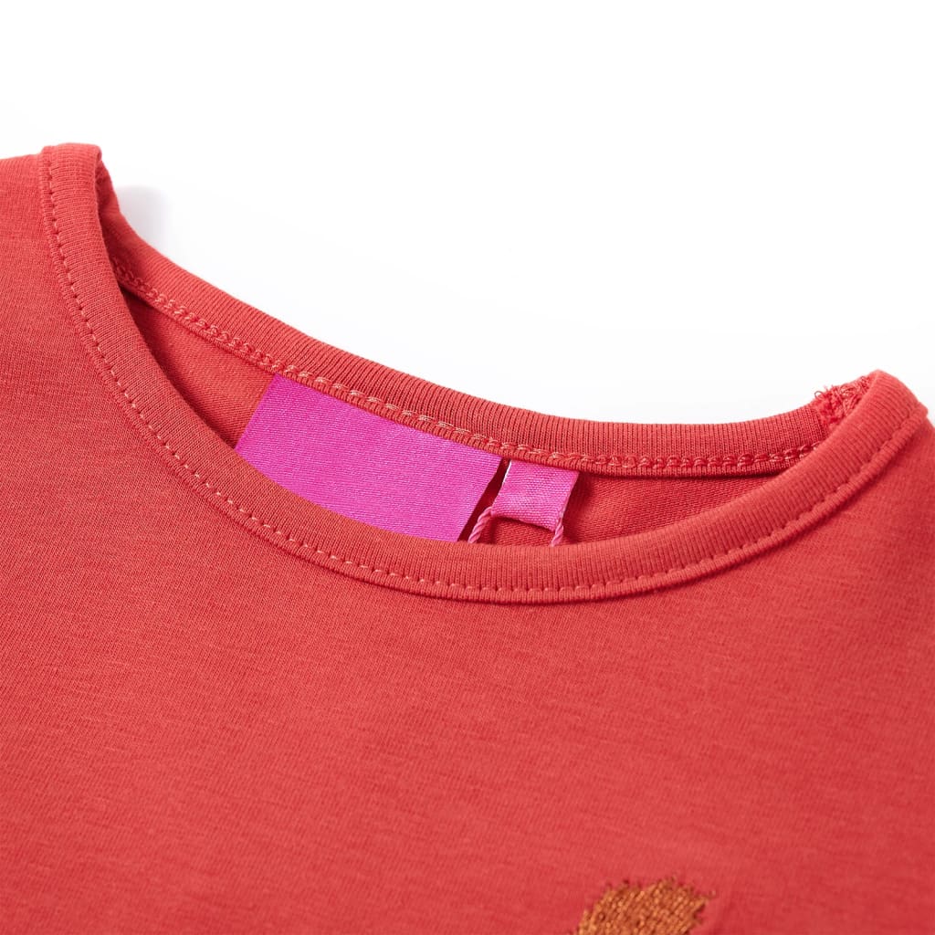Koszulka dziecięca z długimi rękawami, wiewiórka, palona czerwień, 128