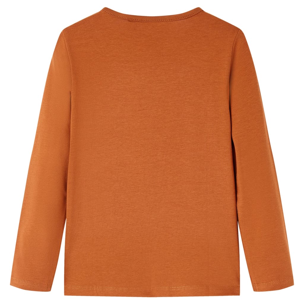 vidaXL Kindershirt met lange mouwen 116 cognackleurig afbeelding