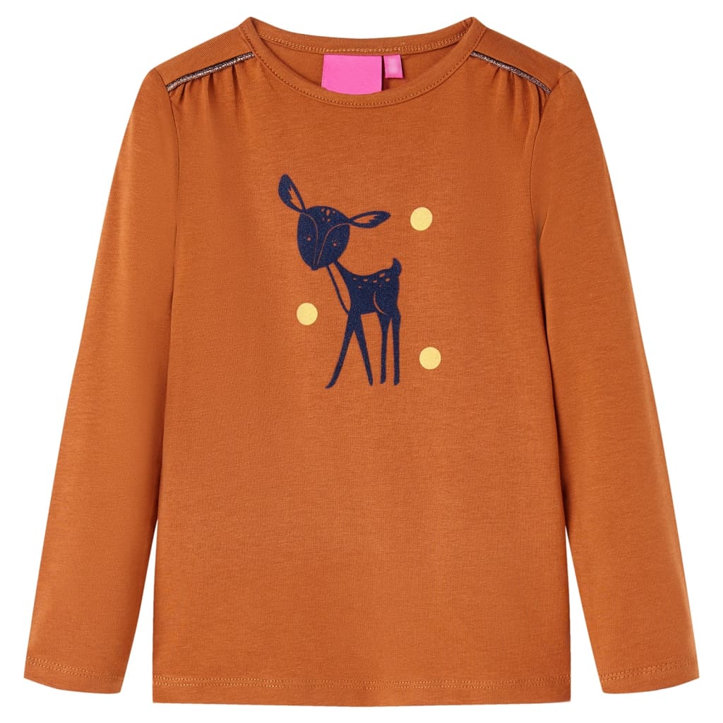 vidaXL Kinder-Langarmshirt Cognac 128