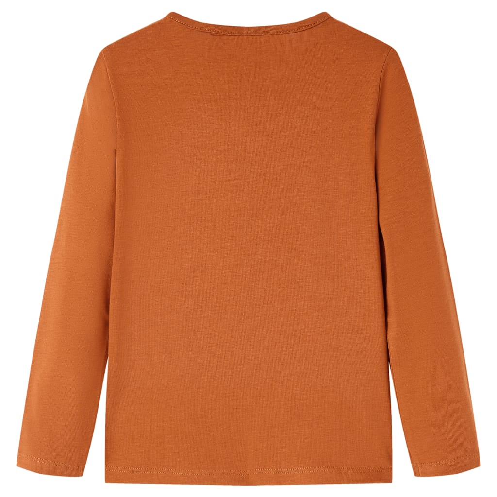 vidaXL Kindershirt met lange mouwen 128 cognackleurig afbeelding