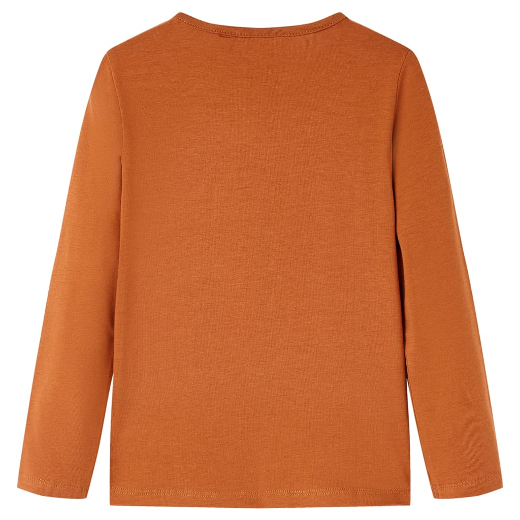 vidaXL Kindershirt met lange mouwen 140 cognackleurig afbeelding