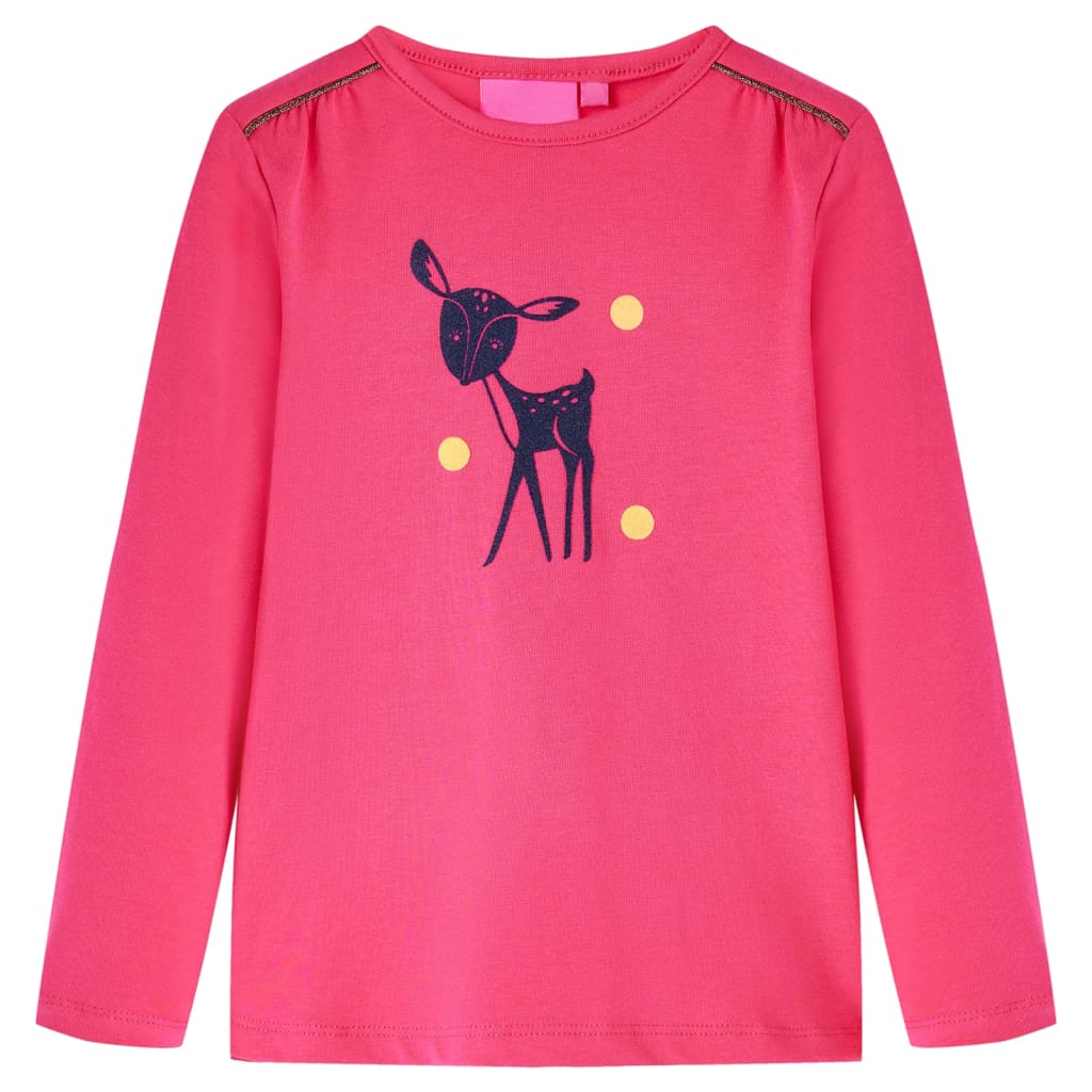 vidaXL Kinder-Langarmshirt Knallrosa 128