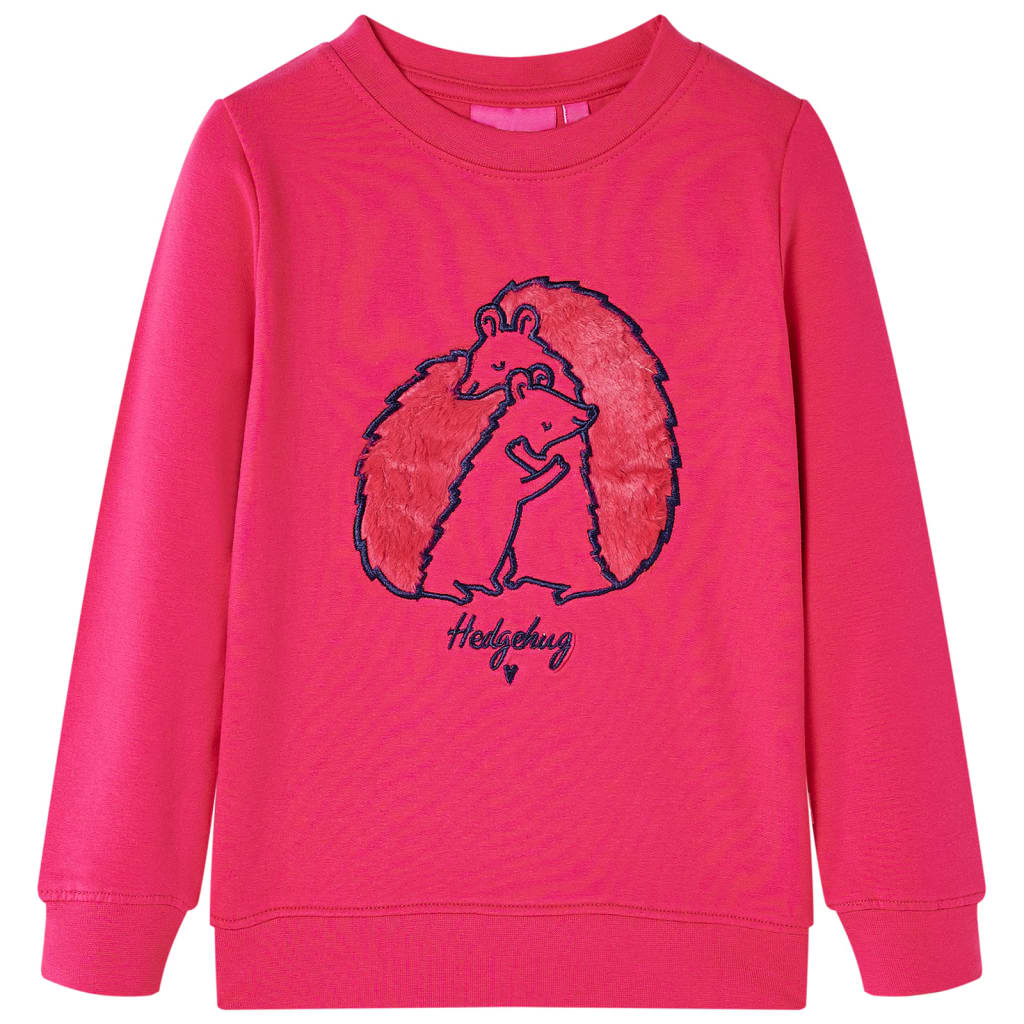 Bluzon pentru copii cu design arici, roz aprins, 116