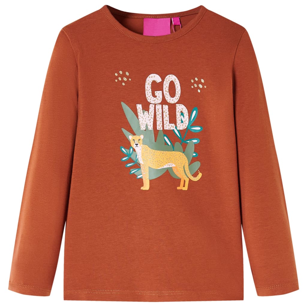 vidaXL Kinder-Langarmshirt Cognac 92