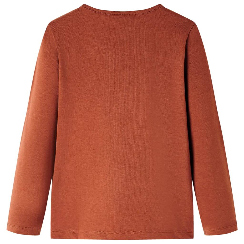 vidaXL Kindershirt met lange mouwen 92 cognackleurig afbeelding